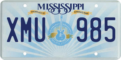 MS license plate XMU985
