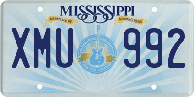 MS license plate XMU992