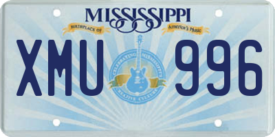 MS license plate XMU996