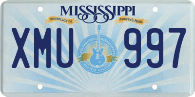 MS license plate XMU997