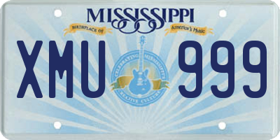 MS license plate XMU999