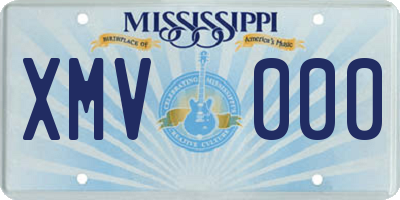MS license plate XMV000