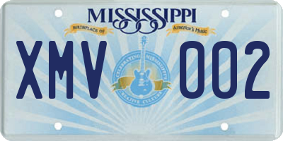 MS license plate XMV002