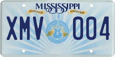 MS license plate XMV004