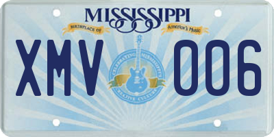MS license plate XMV006