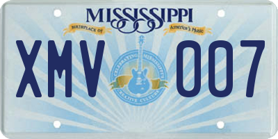 MS license plate XMV007
