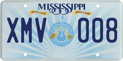 MS license plate XMV008