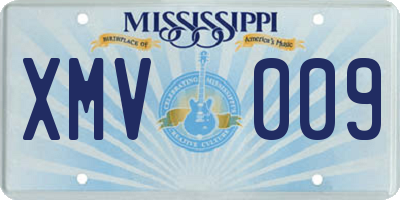 MS license plate XMV009
