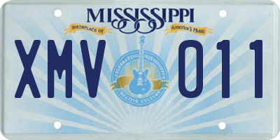 MS license plate XMV011