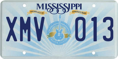 MS license plate XMV013