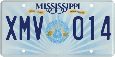 MS license plate XMV014
