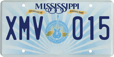 MS license plate XMV015