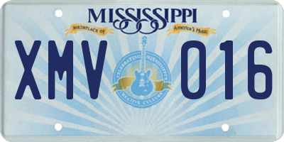 MS license plate XMV016