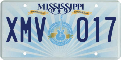 MS license plate XMV017