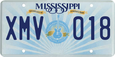 MS license plate XMV018