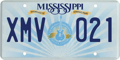 MS license plate XMV021