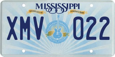 MS license plate XMV022