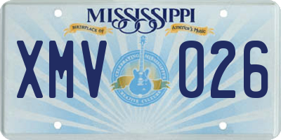 MS license plate XMV026