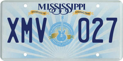 MS license plate XMV027