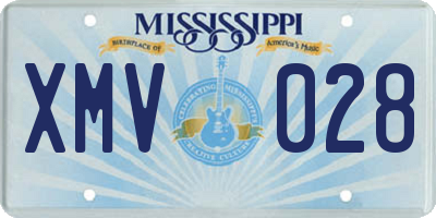 MS license plate XMV028