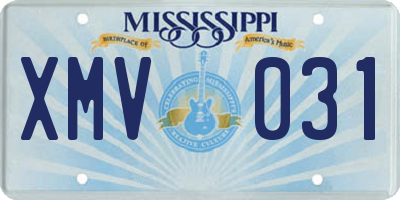 MS license plate XMV031