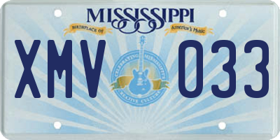 MS license plate XMV033