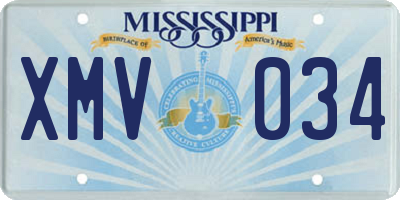 MS license plate XMV034