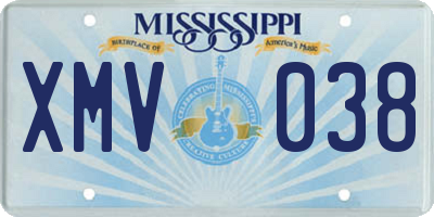 MS license plate XMV038
