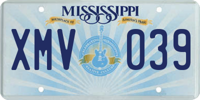 MS license plate XMV039