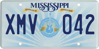 MS license plate XMV042