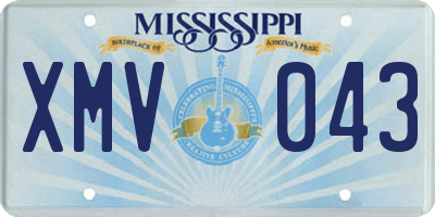 MS license plate XMV043