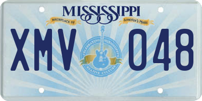 MS license plate XMV048