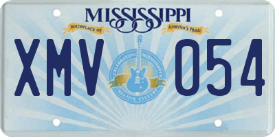 MS license plate XMV054