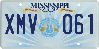 MS license plate XMV061