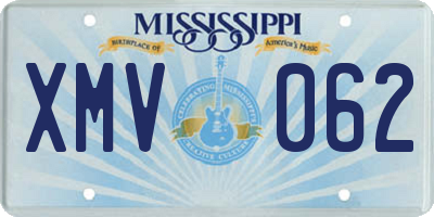 MS license plate XMV062
