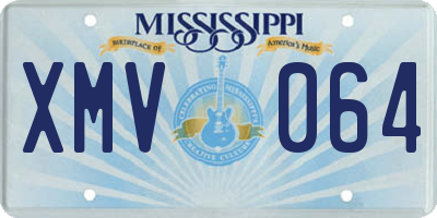 MS license plate XMV064