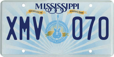 MS license plate XMV070