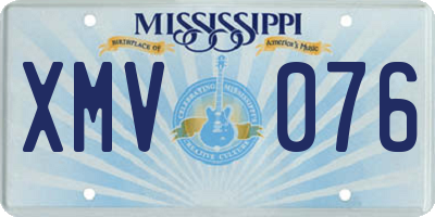 MS license plate XMV076