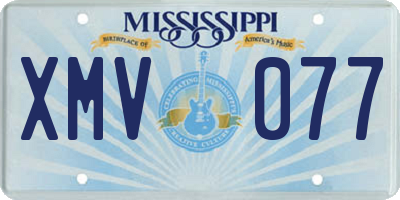 MS license plate XMV077
