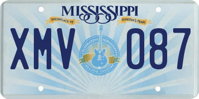 MS license plate XMV087