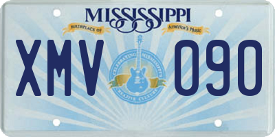 MS license plate XMV090
