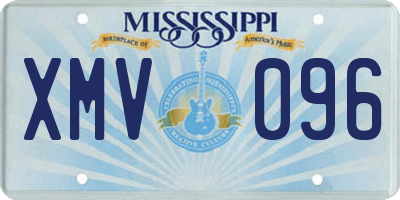 MS license plate XMV096