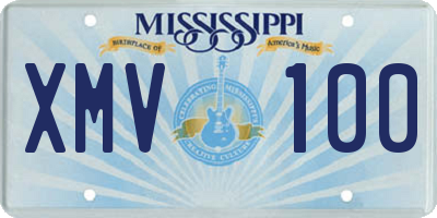 MS license plate XMV100