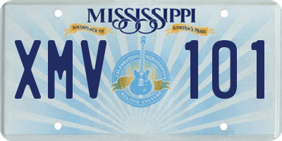 MS license plate XMV101