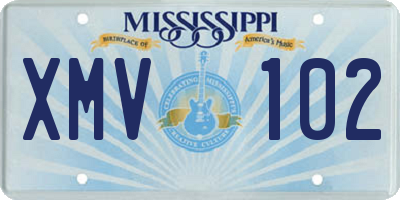 MS license plate XMV102
