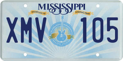 MS license plate XMV105