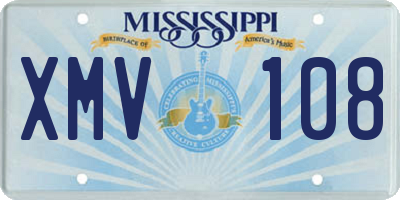 MS license plate XMV108