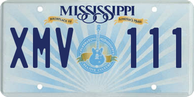 MS license plate XMV111
