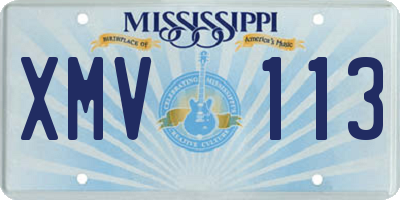 MS license plate XMV113