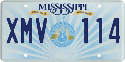 MS license plate XMV114